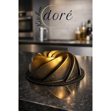 kitchendore Rüzgar Gülü Kek Kalıbı Royal Gold Kalın Döküm Üç Katmanlı Kaplama 620 Gram