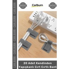 Carlburn Özel Üretim Güçlü Yapışkanlı Kablo Düzenleme Pratik 20 Adet Kendinden Yapışkanlı Cırt Cırtlı Bant