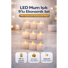 Epilons LED Mum Işık 3’lü Set Pilli Dekoratif Elektronik Mum Flicker Alev Efektli 3 Paket