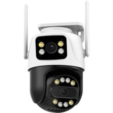 AV-S307 Smart Güvenlik Kamerası 3mp 2 Kameralı Wi-Fi Ptz Renkli Gece Görüş Dış Mekan