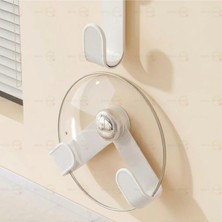 MAİN SHOP 4 Adet Tencere Kapağı Tutucu Düzenleme Kendinden Vantuzlu Tava Kapağı Saklama Tutacağı M-56