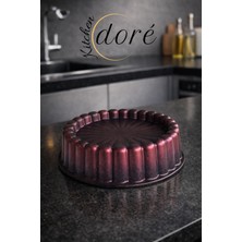 kitchendore Turta ve Tart Kek Kalıbı Cherry Red Kalın Döküm Üç Katmanlı Kaplama 525 Gram