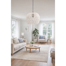 Zeniz Objects Işığı Sanata Dönüştüren Avize – Geometrik Desenli Modern Beyaz Sarkıt Lamba