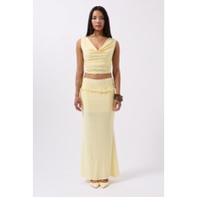 Bizcomoda Katlama Bel Detay Maxi Etek