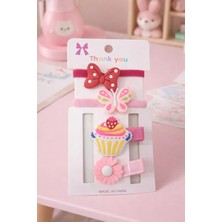 Nati Co Pembe Tonlu Kız Bebek Saç Aksesuar Seti – Fiyonk ve Çiçekli