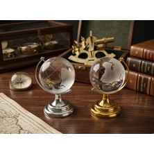 Meya Design Cam Dünya Küresi Dekoratif Obje – 8,5 x 5,5 cm