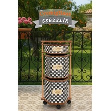 Cremighaus  Ahşap Sebzelik Geleneksel Tasarım Altıgen Dama Desenli 2 x 7 + 3 kg Kapasiteli Hazır Gönderim