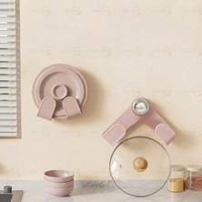 MAİN SHOP 2 Adet Vantuzlu Tencere Kapağı Saklama Rafı ve Tutucular | Mutfak Depolama ve Düzenleme M-56