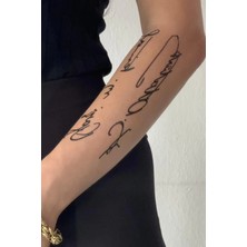 Tasarım Geçici Atatürk Imza Dövme Tattoo 19X9 cm