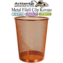 Artlantis Renkli Çöp Kovası Paslanmaz Çelik Fileli 1 Adet Ofis Büro Okul Çöp Kovası Metal Delikli Kolay Kullanım