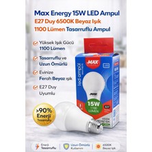 Epilons 15W LED Ampul E27 Duy 6500K Beyaz Işık 1100 Lümen Tasarruflu Ampul 1 Adet