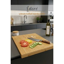 kitchendore Jumbo Boy Kesme Tahtası Bambu Kesim Panosu Xxl Hamur Açmak Için Uygun 46X53 cm