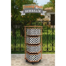 Cremighaus  Ahşap Sebzelik Geleneksel Tasarım Altıgen Dama Desenli 4 x 5 kg Kapasiteli Hazır Gönderim