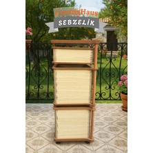 Cremighaus  Ahşap Sebzelik Geleneksel Tasarım Kare Akça Desenli 2 x 7 + 3 kg Kapasiteli Hazır Gönderim