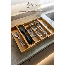 kitchendore Bambu Kaşıklık Bölmeli Ayarlanabilir Çekmece Içi Kaşıklık Çatallık
