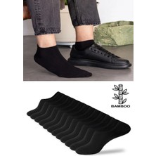 Ozzy Socks 12 Çift Bambu Siyah Erkek Dikişsiz Patik Çorap 4 Mevsim Dayanıklı Topuk ve Burun