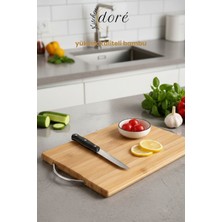 kitchendore Bambu Kesme Tahtası Metal Tutacaklı Yüksek Kaliteli Kesim Panosu