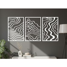 3 Parça Modern Geometrik Ahşap Duvar Tablosu Seti – Dekoratif Mdf Tablo