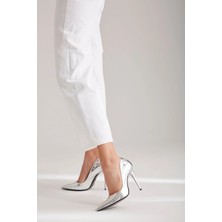 Ayakkabı Prensi Nadja Gumuş 10 cm Stiletto, Topuklu Ayakkabı Kadın