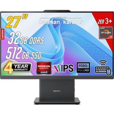 Lenovo Ideacentre 27ARR9 Amd Ryzen 7-7735HS 32GB 512GB 27 Fhd Freedos Siyah All In One Bilgisayar