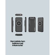 iPhone ve Android Uyumlu 10000MAH Powerbank – Hem Kablolu Hem Kablosuz - Lisinya