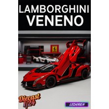 L'edoren Kırmızı Renkli Lamborghini Veneno 1/24 Diecast Koleksiyon Maket Model Araba Che Zhi