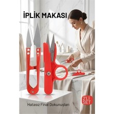 Aesco Mey Ithalat® Premium 2’li Profesyonel Iplik Tiftik Makası Seti - Çelik Hassas Nakış Snips