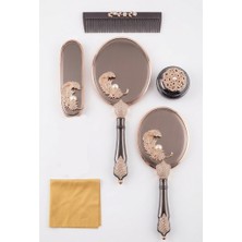 Ceyyiz Monaliza 5li Lüks Inci Ayna Tarak Fırça Çeyiz Takımı