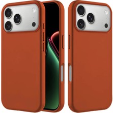 Apple iPhone 17 Pro Max Uyumlu Kılıf Zebana Içi Kadife Silinebilir Lansman Kılıf Kahverengi