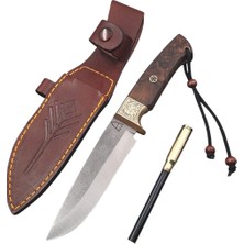 Özel Üretim Gravürlü Sarı Balçıklı Bushcraft N690 Böhler Çelik