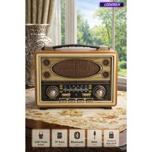L'edoren M-2027BT Bluetooth Hoparlör Nostaljik Radyo Sd/usb/fm Şarjlı Radyo Mp3 Çalar