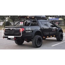 Aftermarket 2007-2014 Mitsubishi L200 Arka Bagaj Yarım Kapak Kaplama Kabartma Koruma Mat Siyah