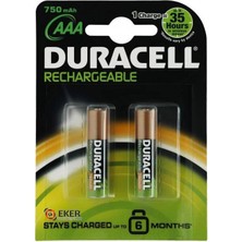 Aesco Mey Ithalat® Duracell Şarjedilebilir Ince Kalem Pil 2'li Aaa 750 Mah