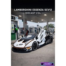 L'edoren Beyaz Renkli Lamborghini Essenza SCV12 1/24 Diecast Koleksiyon Maket Model Araba