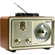 L'edoren Meier M-110BT Şarjlı Nostaljik Bluetooth Hoparlör Fm Radyo