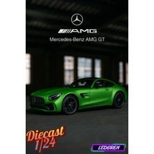L'edoren Yeşil Renkli Mercedes-Benz Amg Gtr 1/24 Diecast Koleksiyon Maket Model Araba Che Zhi
