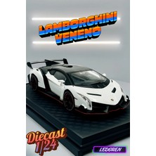 L'edoren Beyaz Renkli Lamborghini Veneno 1/24 Diecast Koleksiyon Maket Model Araba Che Zhi