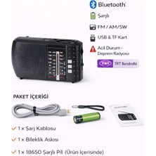 L'edoren ICF8BT Bluetooth’lu Şarjlı Cep Radyosu | Fm Am Sw | USB Tf Kart | Acil Durum & Deprem Radyosu