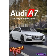 L'edoren Beyaz Renkli Audi A7 1/24 Diecast Koleksiyon Maket Model Araba Che Zhi