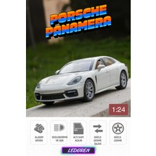 L'edoren Beyaz Renkli Porsche Panamera 1/24 Diecast Koleksiyon Maket Model Araba Che Zhi