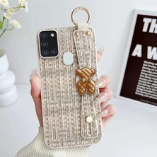 Samsung Galaxy A21S Uyumlu Kılıf Zebana Teddy Silikon Kılıf Bej