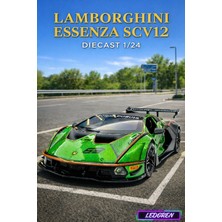 L'edoren Yeşil Renkli Lamborghini Essenza SCV12 1/24 Diecast Koleksiyon Maket Model Araba