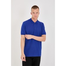 Trender Düz Pike Polo Yaka Erkek T-Shirt 2127 Saks