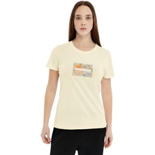 Trender Baskı Kadın T-Shirt Trus Açık Sarı