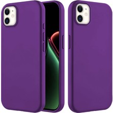 Apple iPhone 12 Uyumlu Kılıf Zebana Içi Kadife Silinebilir Lansman Kılıf Derin Mor