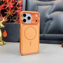 Apple iPhone 17 Pro Max Uyumlu Kılıf Zebana Nova M-Safe Silikon Kılıf (Iphone 17 Pro Max Görünümlü) Turuncu