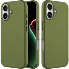 Apple iPhone 16 Uyumlu Kılıf Zebana Içi Kadife Silinebilir Lansman Kılıf Koyu Yeşil