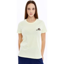 Trender Baskı Kadın T-Shirt Bloom Açık Sarı