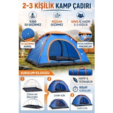 NW NessiWorld Buffer® 2-3 Kişilik Kamp Çadırı Manuel Kurulum Outdoor Kamp Çadırı 220 x 250 x 150 cm Doğa Çadırı