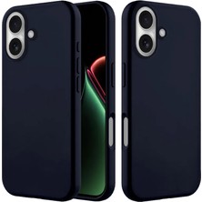 Apple iPhone 16 Plus Uyumlu Kılıf Zebana Içi Kadife Silinebilir Lansman Kılıf Siyah